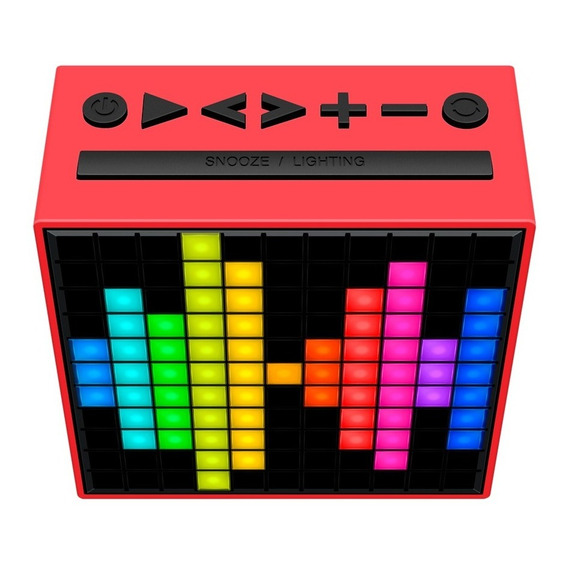 Parlante Portatil Bluetooth Divoom Timebox Led Color Rojo