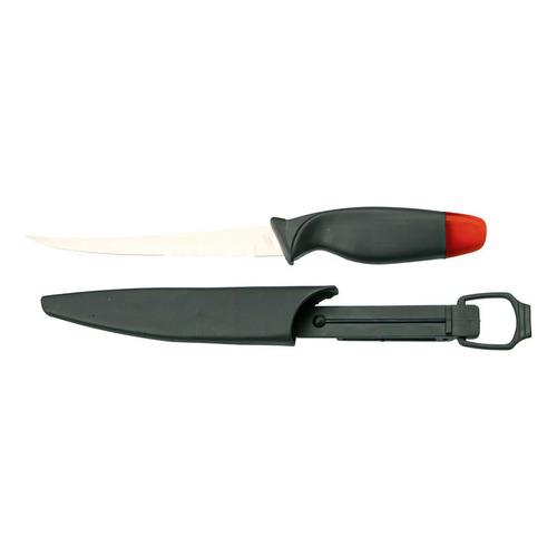 Cuchillo Filetear Pesca Waterdog Funda Rigida Flota En Agua Color Negro