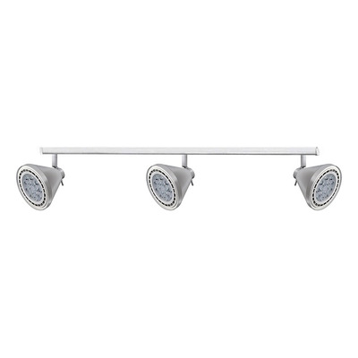 Riel 3 Luces Spot Conico Blanco Completo Apto Led Ar111 