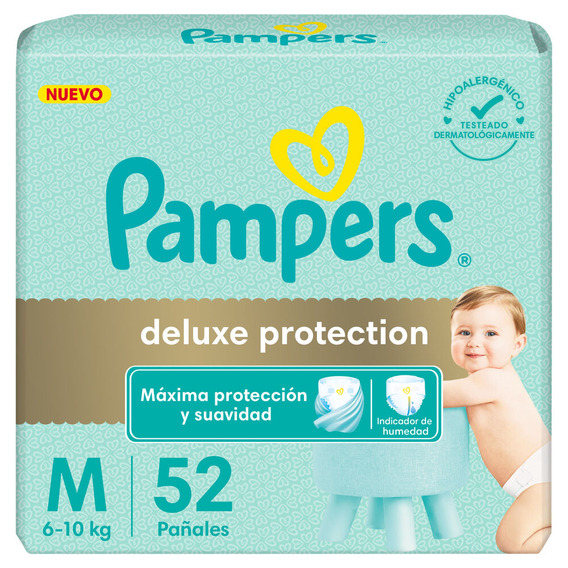 Pañales Pampers Deluxe Protection Talle M 52 Un