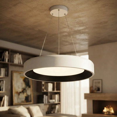 Colgante Led Sena 810440bl 35w Ø40cm C/control Bl/mad Blanco