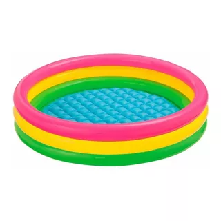 Piscina Inflable Redondo Intex Sunset Glow 57422 275l Rosa Y Amarilla Y Verde