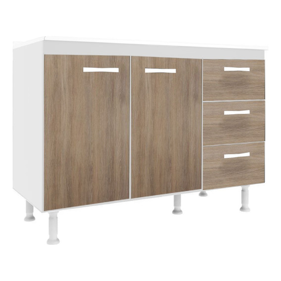 Bajo Mesada 2 Puertas + 3 Cajones Para Cocina Muebles Web