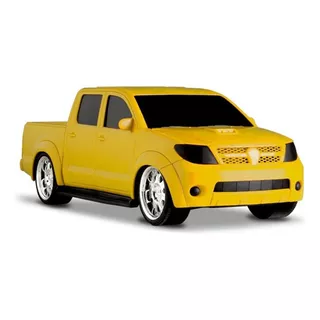 Brinquedo Carrinho Infantil Pick Up Vision Hilux Toyota Roma Cor Amarelo