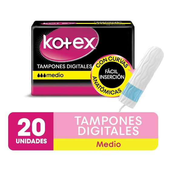 Tampones Digitales Kotex Caja X 20 Unidades Talle Medio