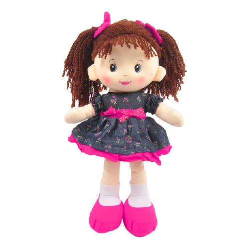 Muñeca De Trapo Libby Interactiva Linzy Vestidos Flores Rosas 40cm Juguete Para Niñas 