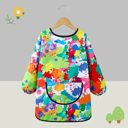 Delantal Impermeable Y Babero De Manga Larga Para Niños Y Niñas De 2 A 8 Años – Protege La Ropa En Manualidades, Pintura Y Comidas – Fácil De Limpiar