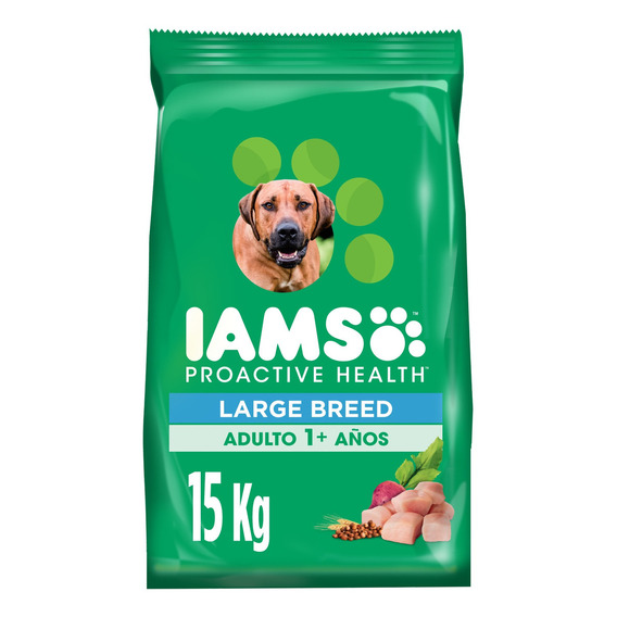 Iams Alimento Seco Perro Adulto Raza Grande Pollo 15kg