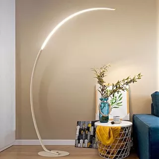 Lámpara De Pie Arco Led En Color Blanco 18w Luz Cálida 176cm