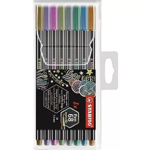 Estuche con 8 Rotuladores Stabilo Pen 68 Metallic