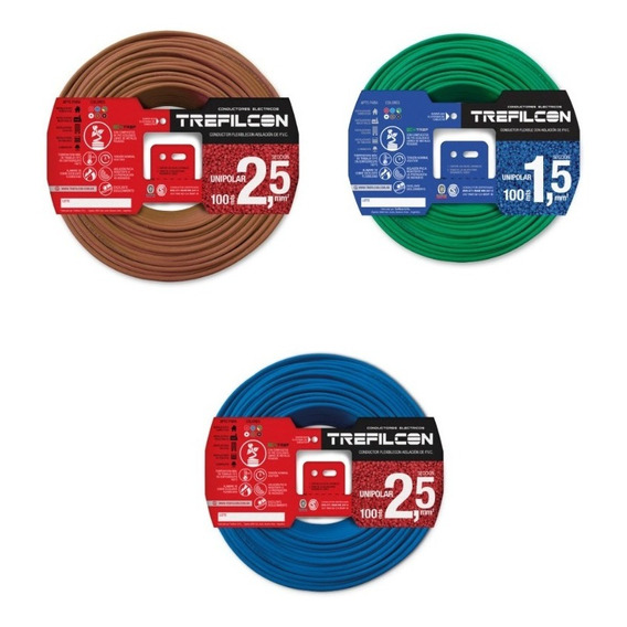 Cable Unipolar 2,5mm Y 1,5mm Pack X 3 Rollos De 25 Metros