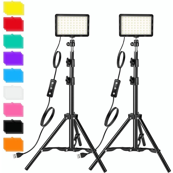 Usb Led Kit Luz Video Iluminación Fotografía Regulable 2pcs