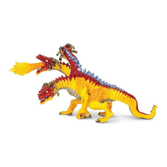 Safari Dragon Fuego 3 Cabezas Figura De Coleccion Animal