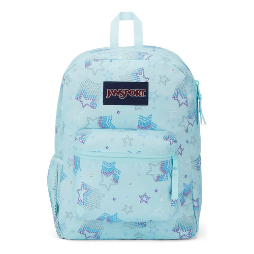 Mochila Urbana Jansport Cross Town Color Celeste-estrellas Diseño Liso 26l