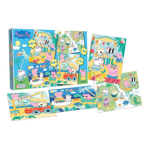 Peppa Pig 4 Puzzles Rompecabezas Tapimovil