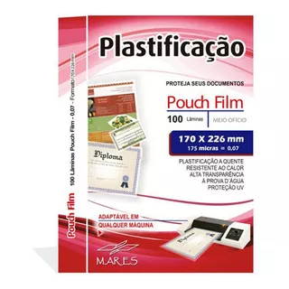 Plástico A5 Para Plastificação Documento 0,07mm C/ 100 Unid