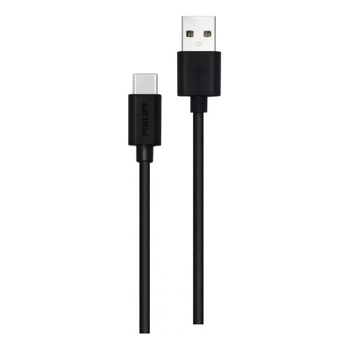 Cable Usb Philips A Usb-c 1.2 Mts Dlc3104a Color Negro