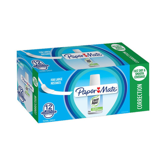 Botella Liquid Paper 20ml Set X12 Color Blanco