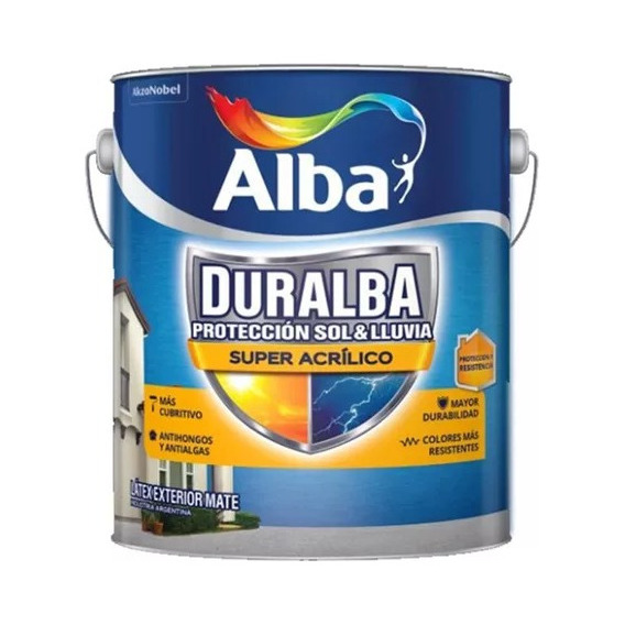 Pintura Latex Exterior Duralba Super Acrílico 20 Lts 