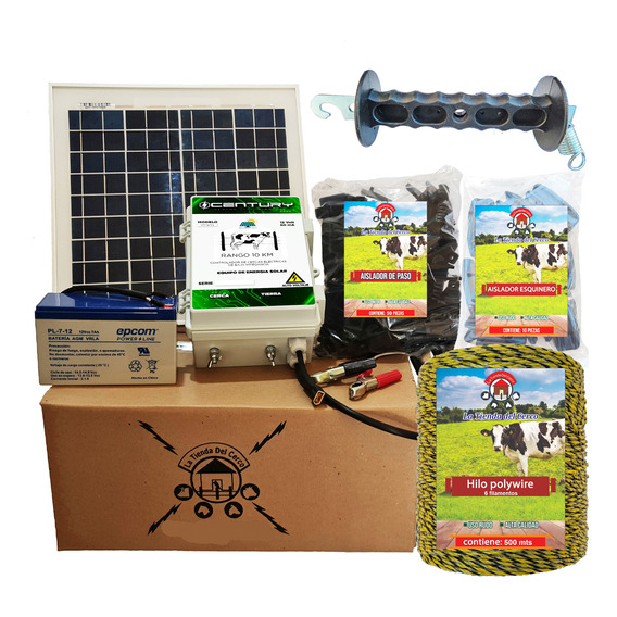 Cerco Electrico Ganadero Kit Solar 10km + 500m De Hilo