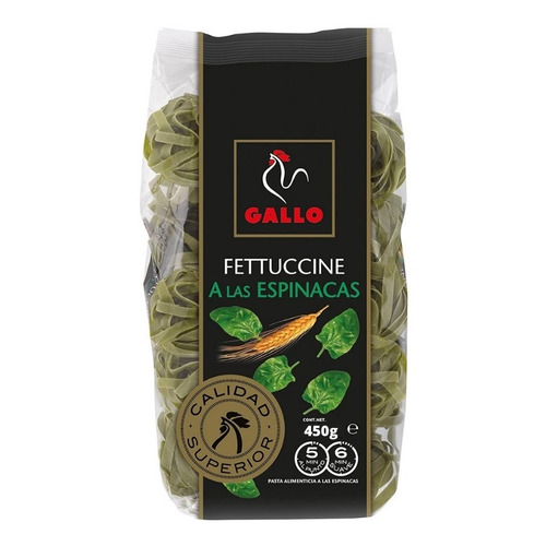Pasta Fettuccine Espinacas Gallo Premium Bolsa 450g