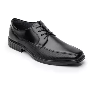 Zapato Derby Plain Toe Flexi Bali 406402 De Piel Negro Diseño Liso 27 Mx Para Adultos - Hombre