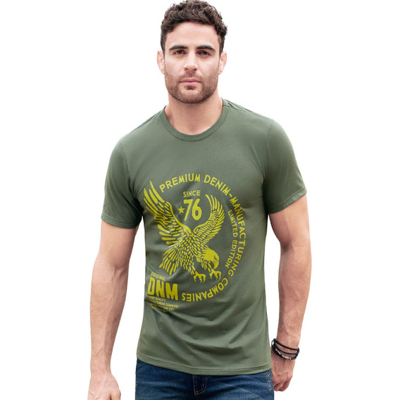 Camiseta Adulto Masculino Verde Militar Marketing  Personal