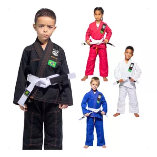 Kimono Infantil + Faixa Branca Jiu Jitsu Judo Karate Gorilla