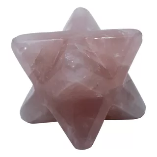 Estrela Merkabá Sagrado Pedra De Quartzo Rosa Natural 4cm 