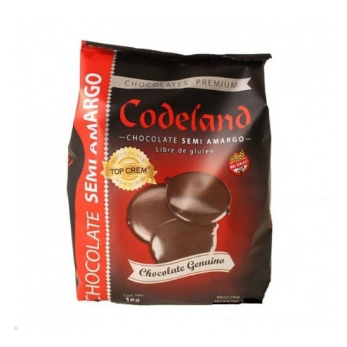 Chocolate Cobertura Semi Amargo Top Crem Codeland 1 Kg