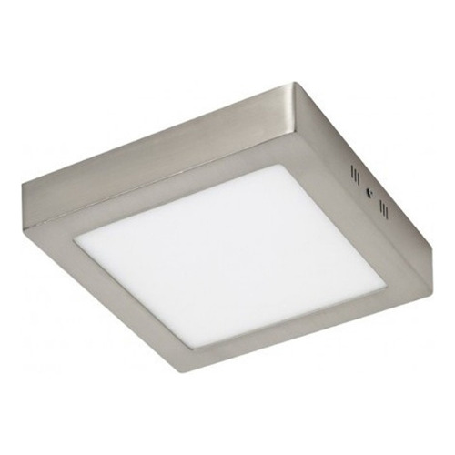 Foco Panel Led Plafón Cuadrado Níquel Sobrepuesto 12w 220v Color Níquel Blanco Neutro 4000 °K