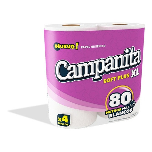 Campanita Papel Higienico Xl 80mts Soft Plus. El Mejor!!