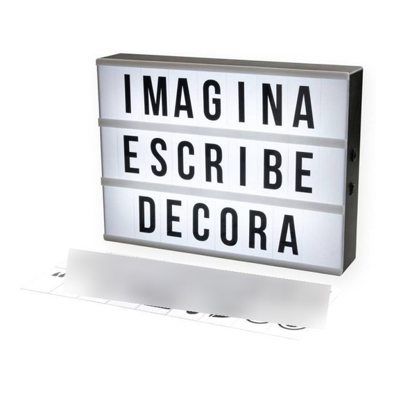 Tablero Led Grande Con Letras Aviso Cinema Con Cable Cajaluz