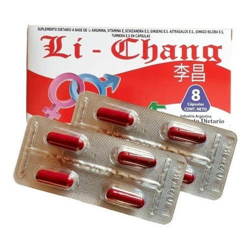 Suplemento en cápsula Argenfarma  Vigorizante Li Chang vigorizante en caja 8 un