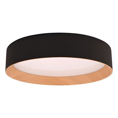 Plafon Led Hole-l Negro Madera Moderno Calidad Premium Gmg  Negro/madera