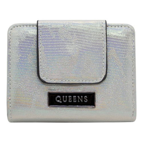 Queens Billetera Mujer Cuero Sintético Qw23 Small Plateado Color Qw23small-plateado