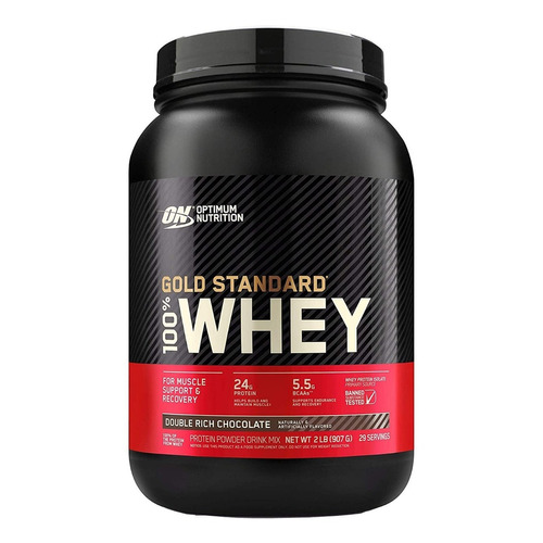 Suplemento en polvo Optimum Nutrition  Proteína Gold Standard 100% Whey proteína sabor double rich chocolate en pote de 907g