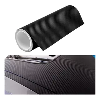 Vinil Automotriz Fibra De Carbono Negro Textura 30 Cm X 3 Mt