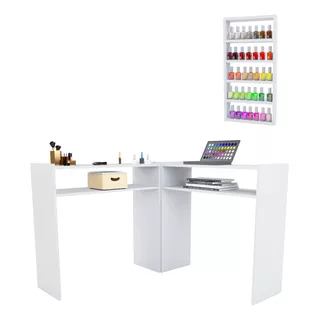 Mesa De Manicure + Expositor Porta Esmaltes Super Premium