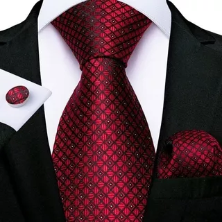 Gravata Seda Italiana Vermelha Executivo Luxo Completa 0704