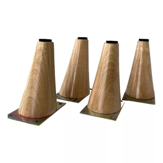 Patas En Madera 15 Cm Conica Natual X 4 Unidades