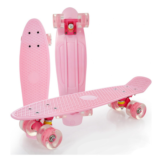 Patineta Tipo Penny Classic Banana De Colores Con Luz Led