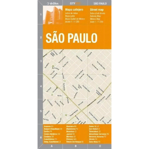 City Map - Sao Paulo - Julian De Dios, De Julián De Dios. Editorial Dedios En Español/inglés