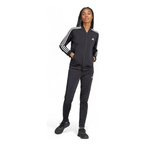 Conjunto Deportivo Mujer adidas Essentials 3 Rayas Negro