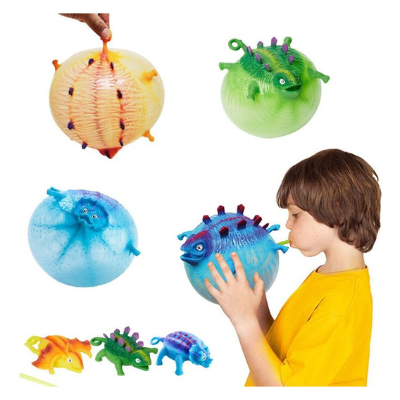 Globos Inflables Tpr Para Niños Forma Dinosaurios 12 Piezas