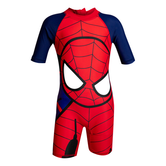 Traje De Baño Niños Spiderman + Gorro Natacion + Gorro Sol