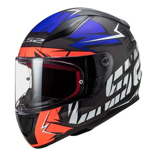 Casco Para Moto Integral Ls2 Ff353 Rapid Cromo Naranja/azul Color Azul Tamaño del casco L