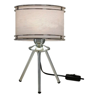 Velador Acero Cromo Tripode Deco Moderna Apto Natural
