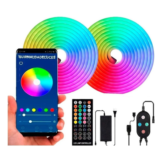 10mts Tira Neón Led Rgb Manguera Bluetooth Audiorritmico