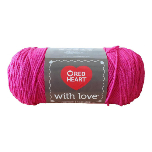 Estambre With Love Liso Ultra Suave Red Heart Coats Color 1701 Hot Pink